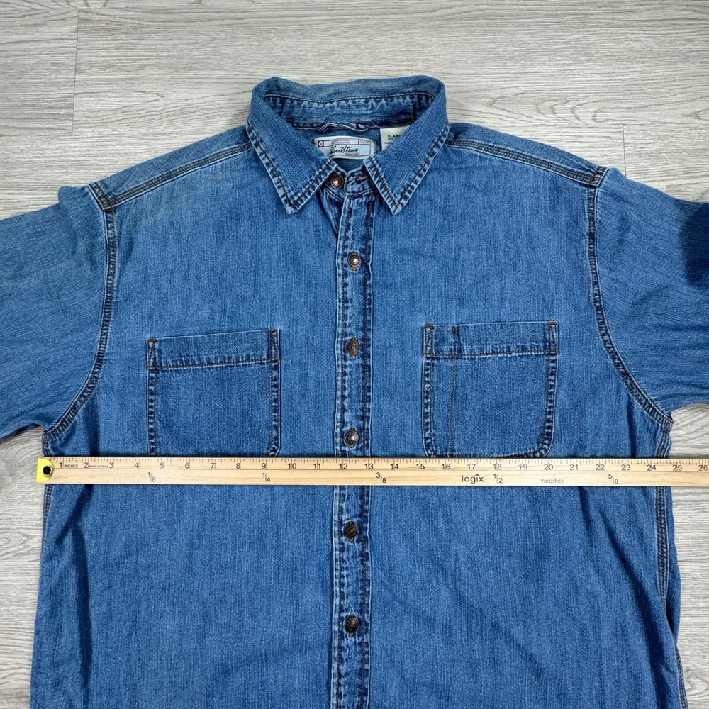 Levi Strauss Mens Shirt Denim Button Down Blue XL Long Sleeve Cotton Workwear - Picture 4 of 9